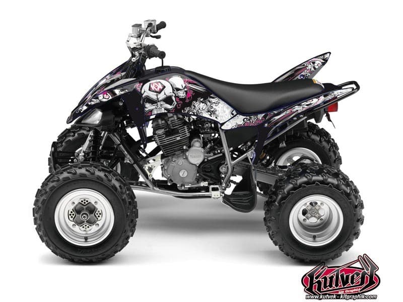 Yamaha 250 Raptor ATV Trash Graphic Kit Black Pink