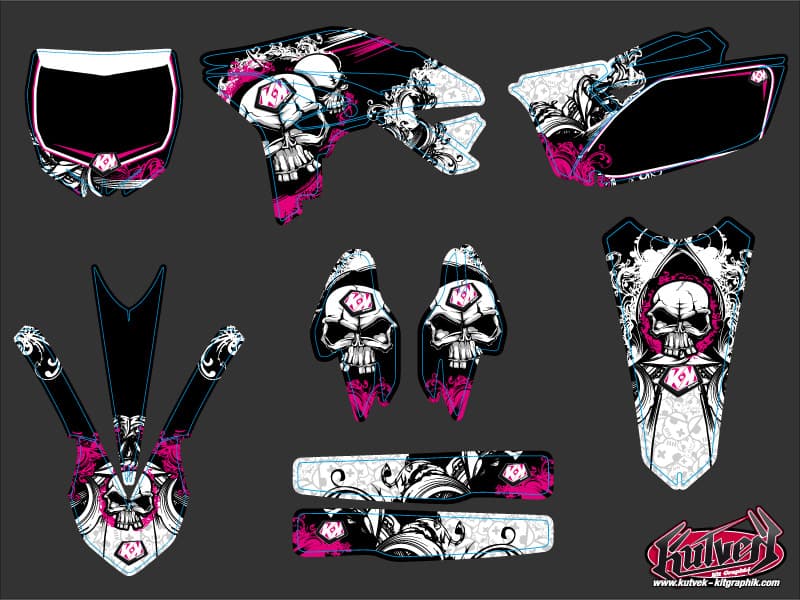 kit de decoración motocross trash yamaha 250 yzf negro rosa | 250 YZF | Kutvek - View 2