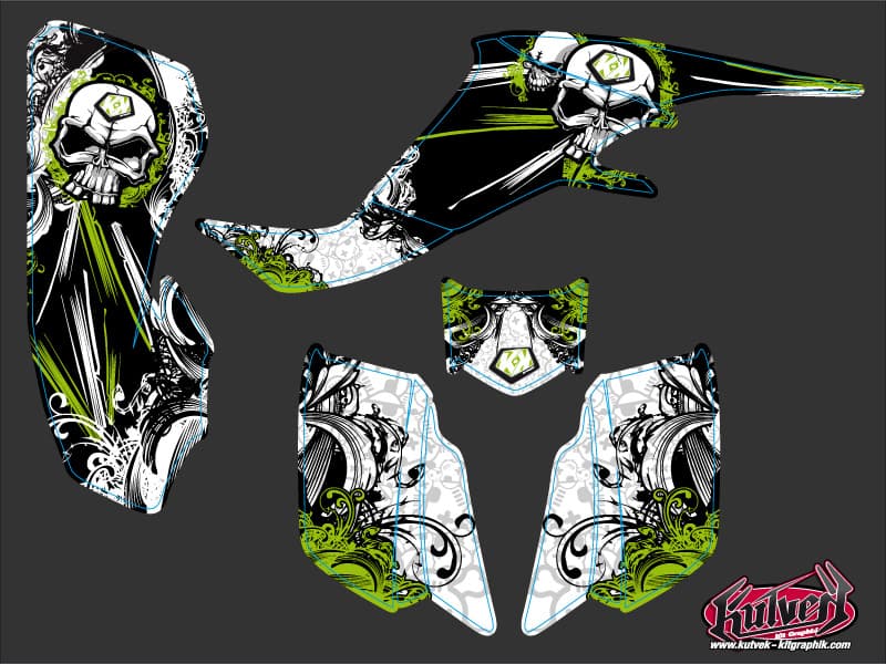 Kit graphique Quad Trash Kawasaki 400 KFX Noir Vert | Kawasaki | Kutvek - View 2