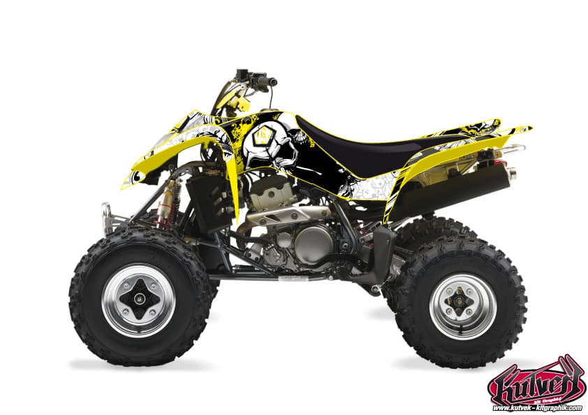 kit graphique quad suzuki ltz 400 trash noir-jaune  