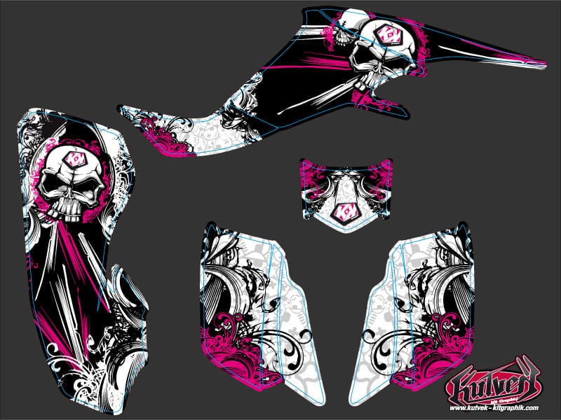 kit graphique quad suzuki ltz 400 trash noir-rose | Suzuki | Kutvek - View 2