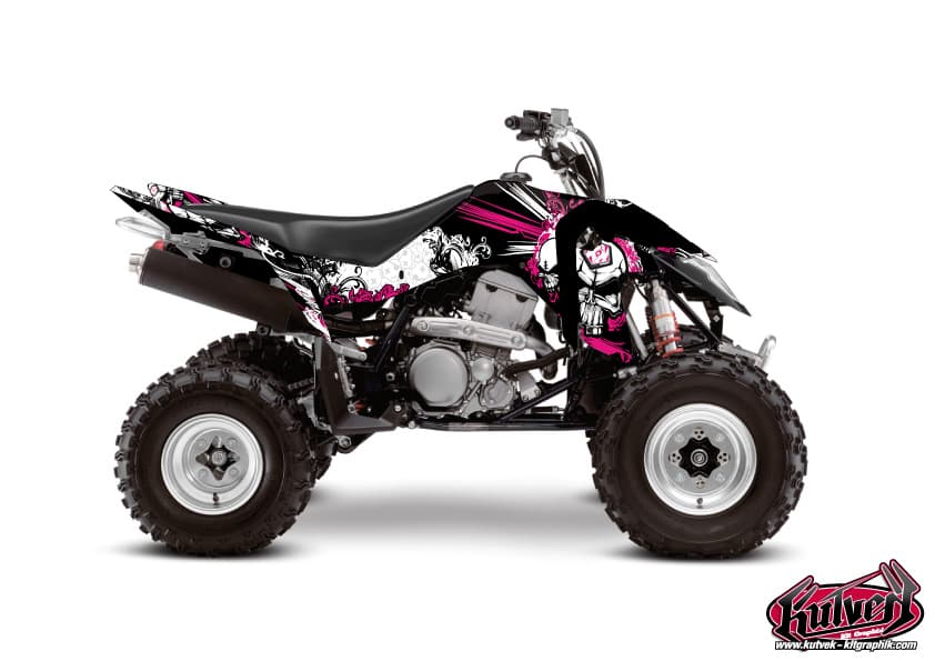 kit graphique quad suzuki ltz 400 ie trash noir-rose  