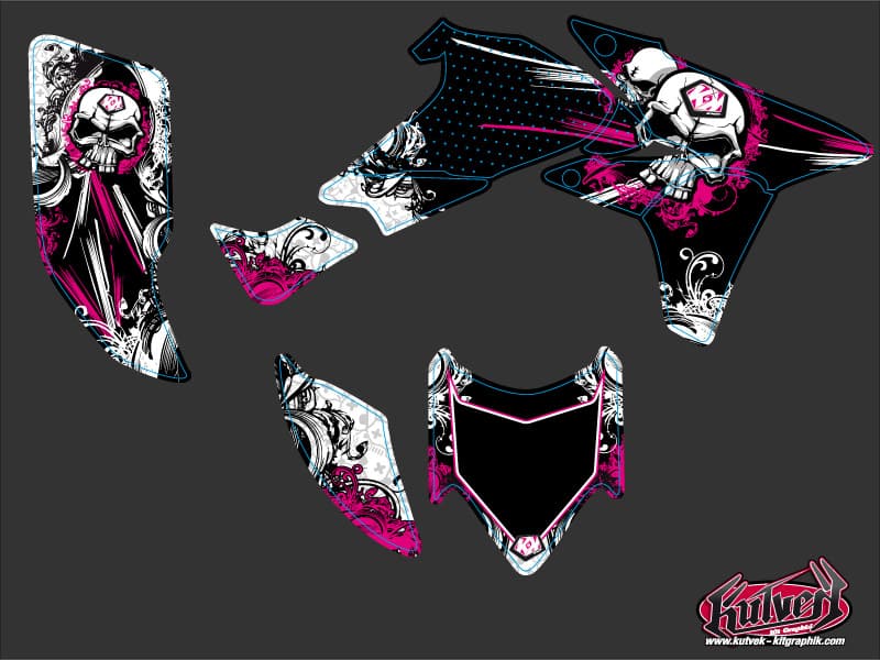 kit graphique quad honda trx 450 r kick trash noir-rose | Honda | Kutvek - View 2