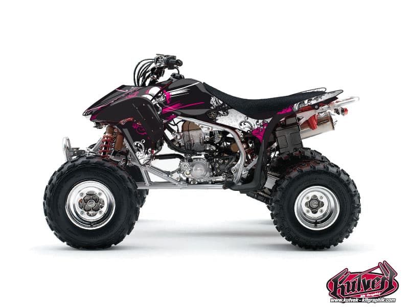 kit graphique quad honda trx 450 r kick trash noir-rose  