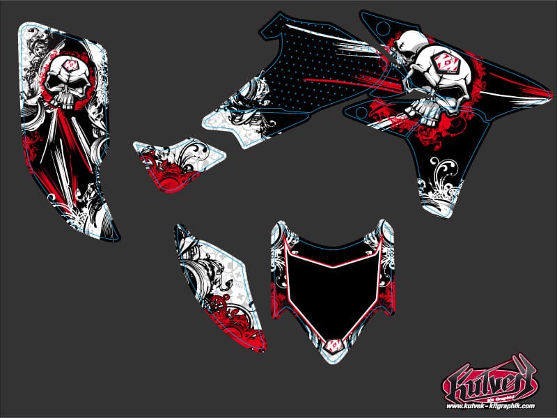 kit graphique quad honda trx 450 r kick trash noir-rouge | Honda | Kutvek - View 2