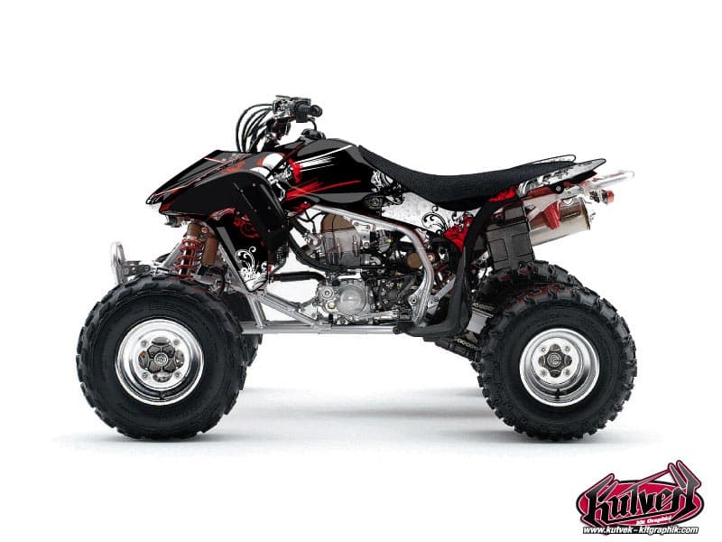 kit graphique quad honda trx 450 r kick trash noir-rouge  