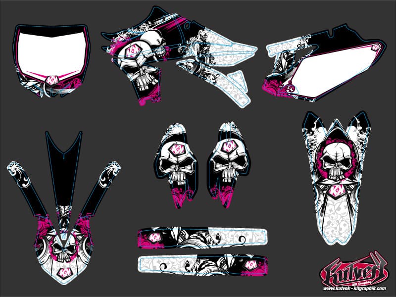kit de decoración motocross yamaha yz 450 f trash negro-rosa | 450 YZF | Kutvek - View 2