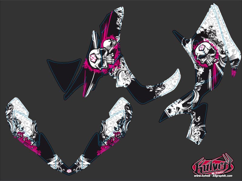 kit graphique quad honda trx 700 trash noir-rose | Honda | Kutvek - View 2