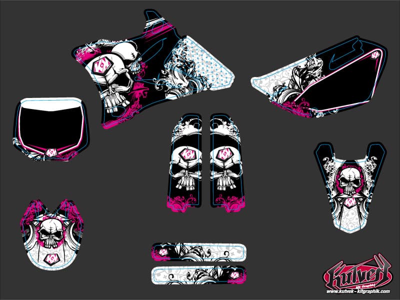 Kit graphique Moto Cross Trash Yamaha 85 YZ Rose | 85 YZ | Kutvek - View 2