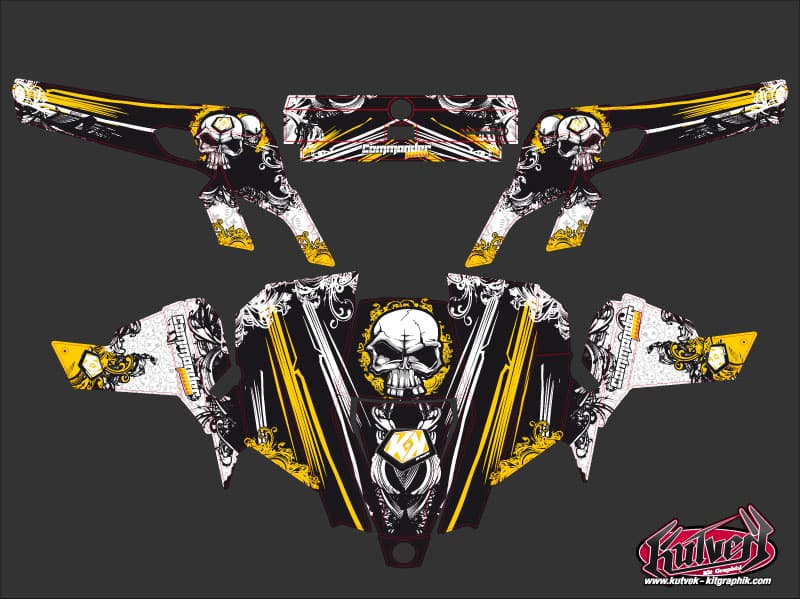 utv can-am commander trash black-yellow  graphic kit | Can am | Kutvek - View 2