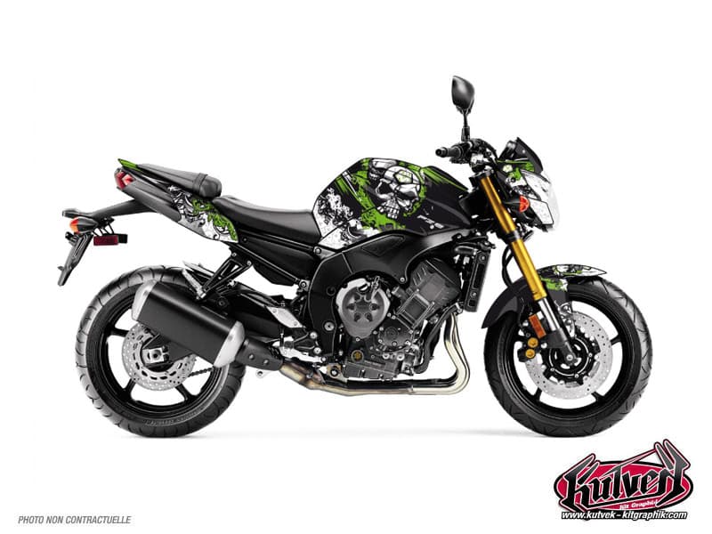 kit graphique moto yamaha fz 8 trash noir-vert  