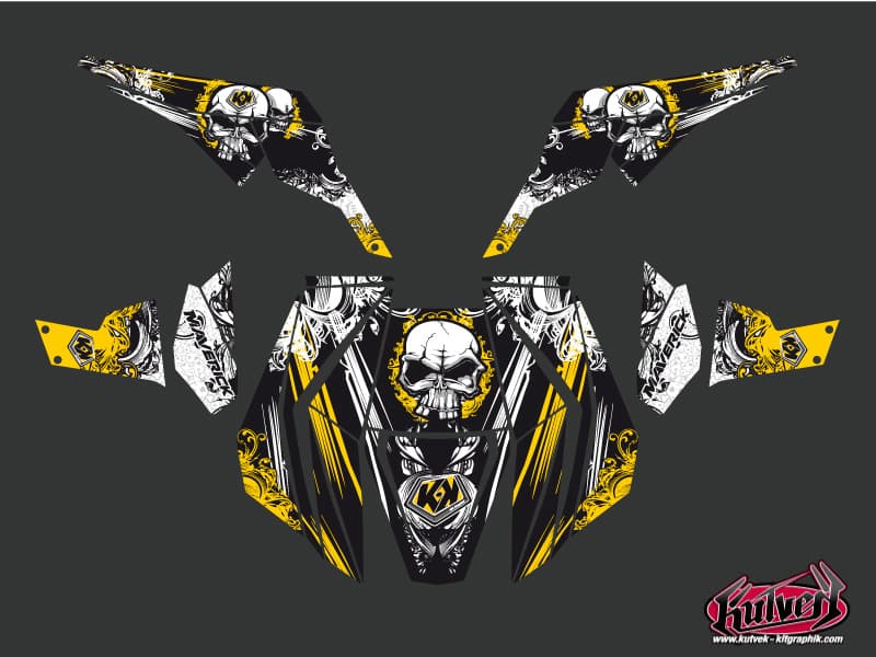 Can Am Maverick UTV Trash Graphic Kit Black Yellow | Can am | Kutvek - View 2