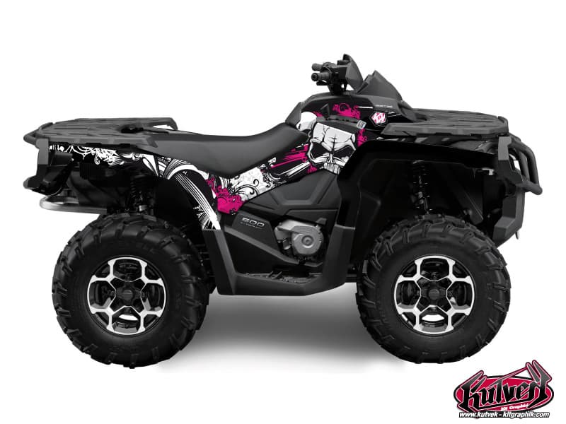 atv can-am outlander 1000 r trash black-pink  graphic kit 