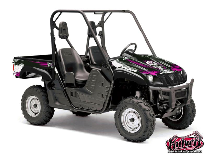 kit graphique ssv yamaha rhino trash noir-rose  