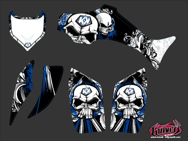 kit graphique quad yamaha wolverine 350 trash noir-bleu | Yamaha | Kutvek - View 2
