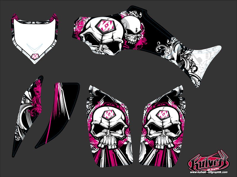 kit graphique quad yamaha wolverine 350 trash noir-rose | Yamaha | Kutvek - View 2