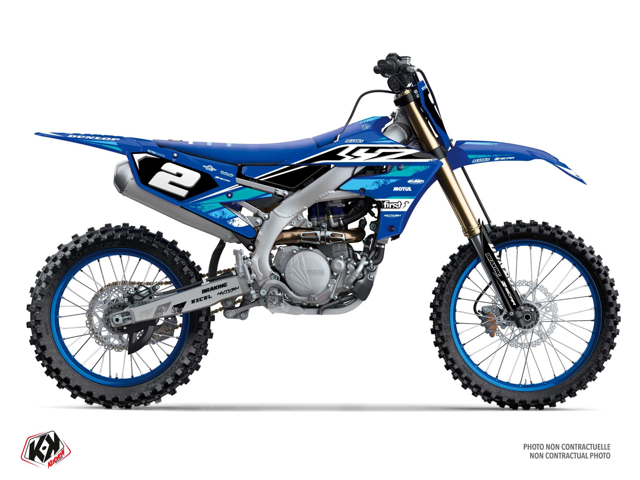kit graphique motocross yamaha yz 250 f trix bleu  