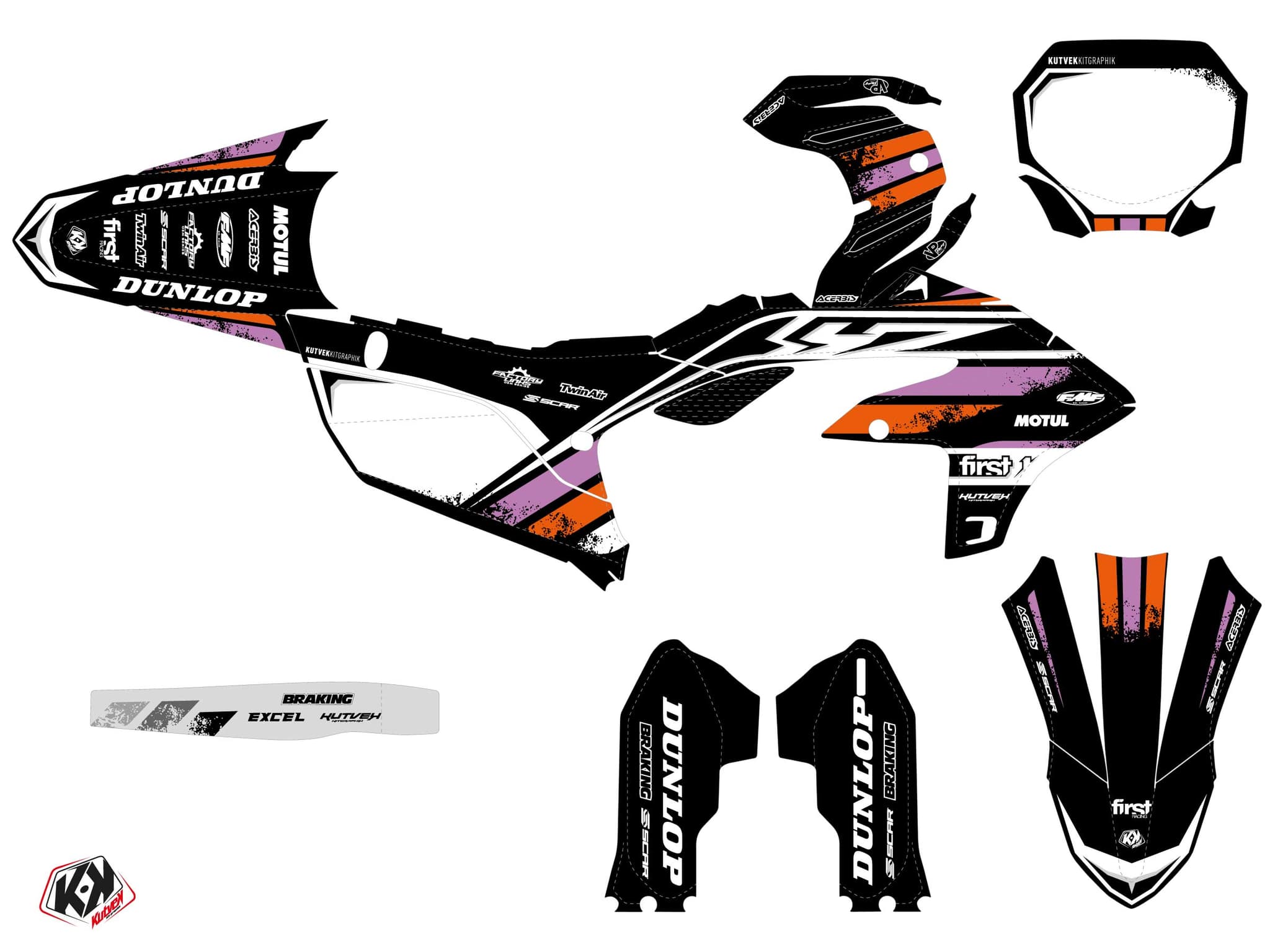 kit graphique motocross yamaha yz 450 f trix noir | 450 YZF | Kutvek - View 2