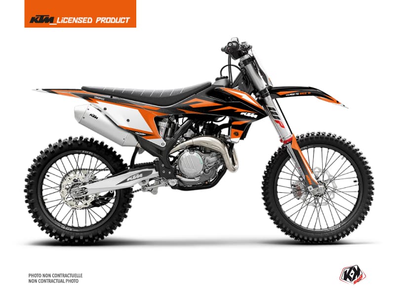 kit graphique motocross ktm xc 300 trophy noir-orange  