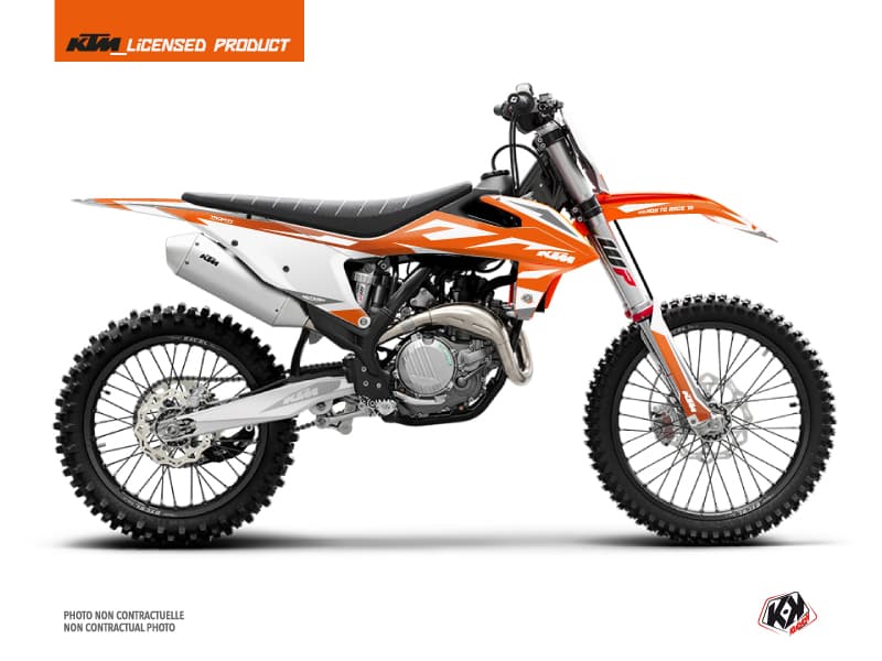 kit graphique motocross ktm xc 300 trophy orange-blanc  