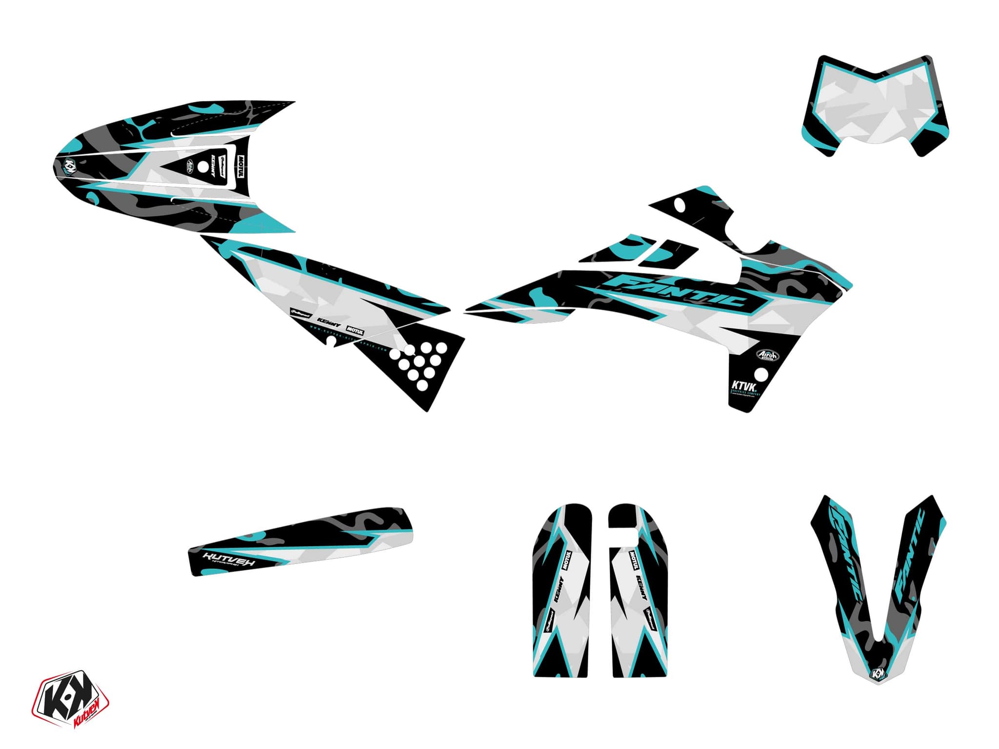 kit graphique 50cc fantic xm 50 barbarian turquoise | Fantic | Kutvek - View 2
