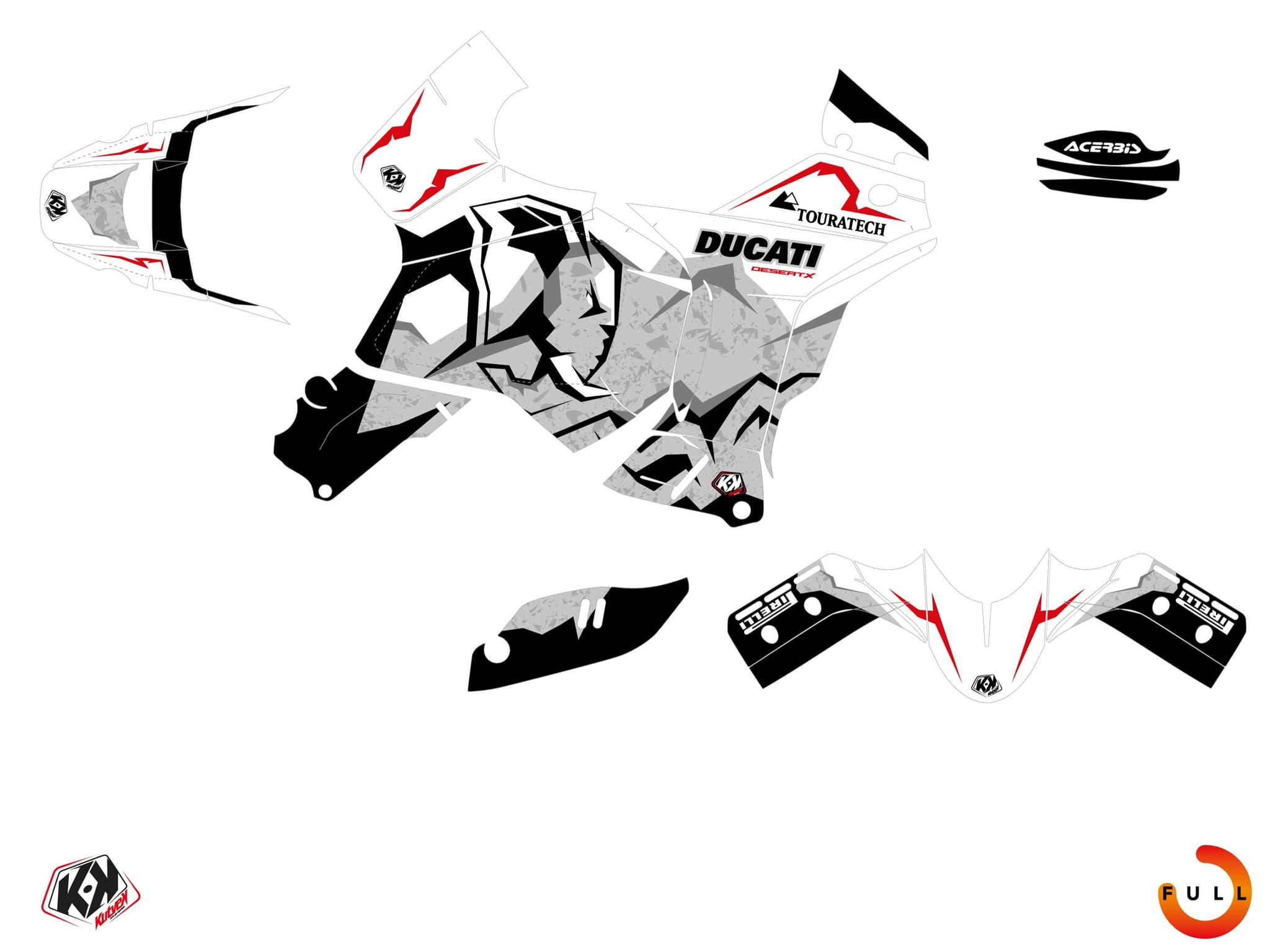 kit graphique moto ducati desert x tusk blanc | Ducati | Kutvek - View 3