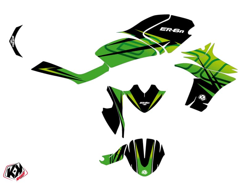 Kit graphique Moto Ultimate Kawasaki ER 6N Noir Vert | Kawasaki | Kutvek - View 2