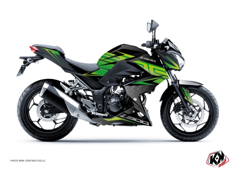 kit graphique moto kawasaki z 300 ultimate noir-vert | Kawasaki | Kutvek