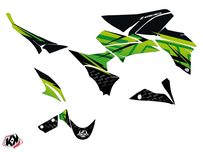 Kit graphique Moto Ultimate Kawasaki Z 800 Noir Vert | Kawasaki | Kutvek - View 2