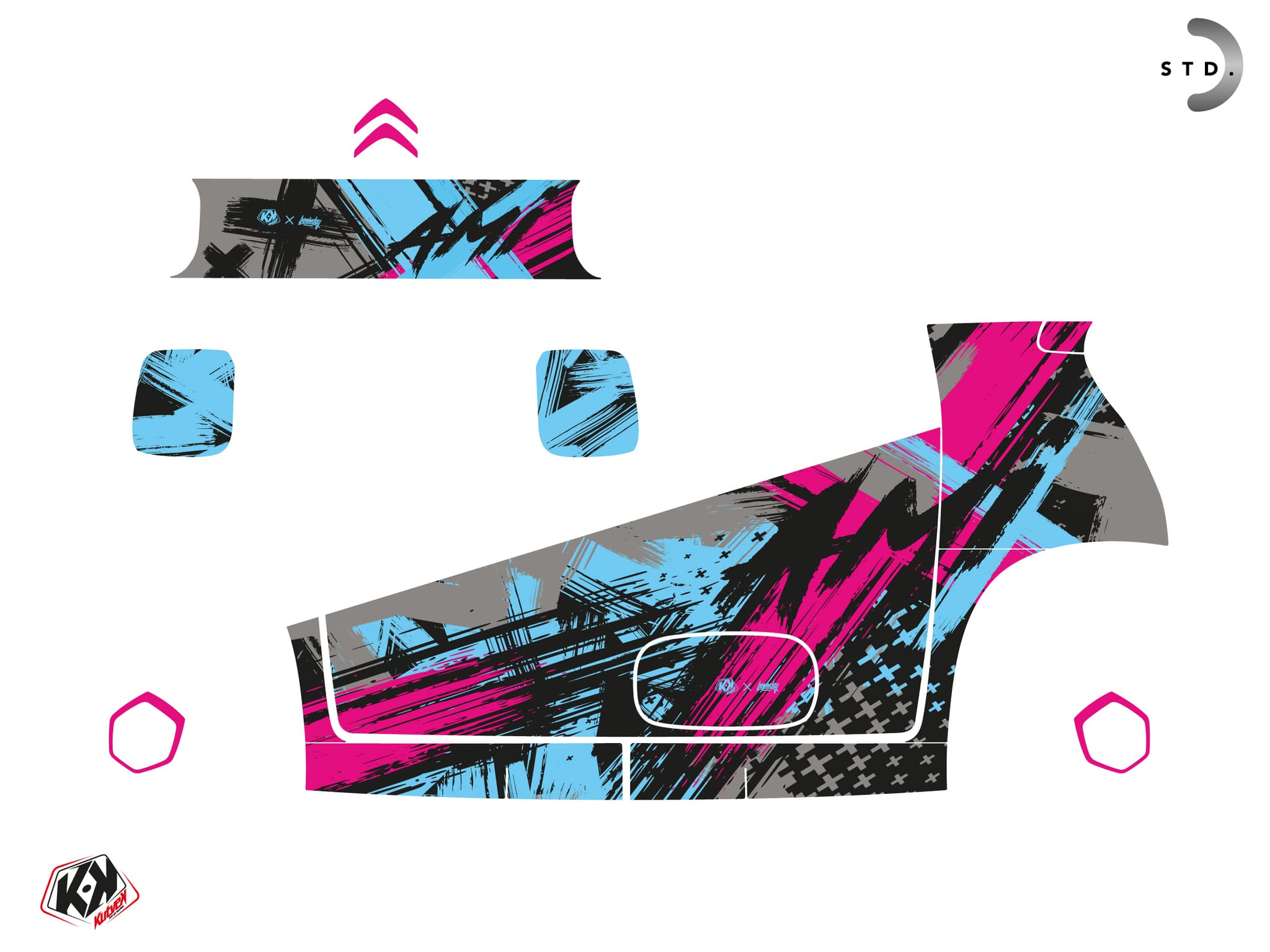 Kit graphique URBAN Gris Golf Cart CITROËN AMI | Citroen | Kutvek - View 4