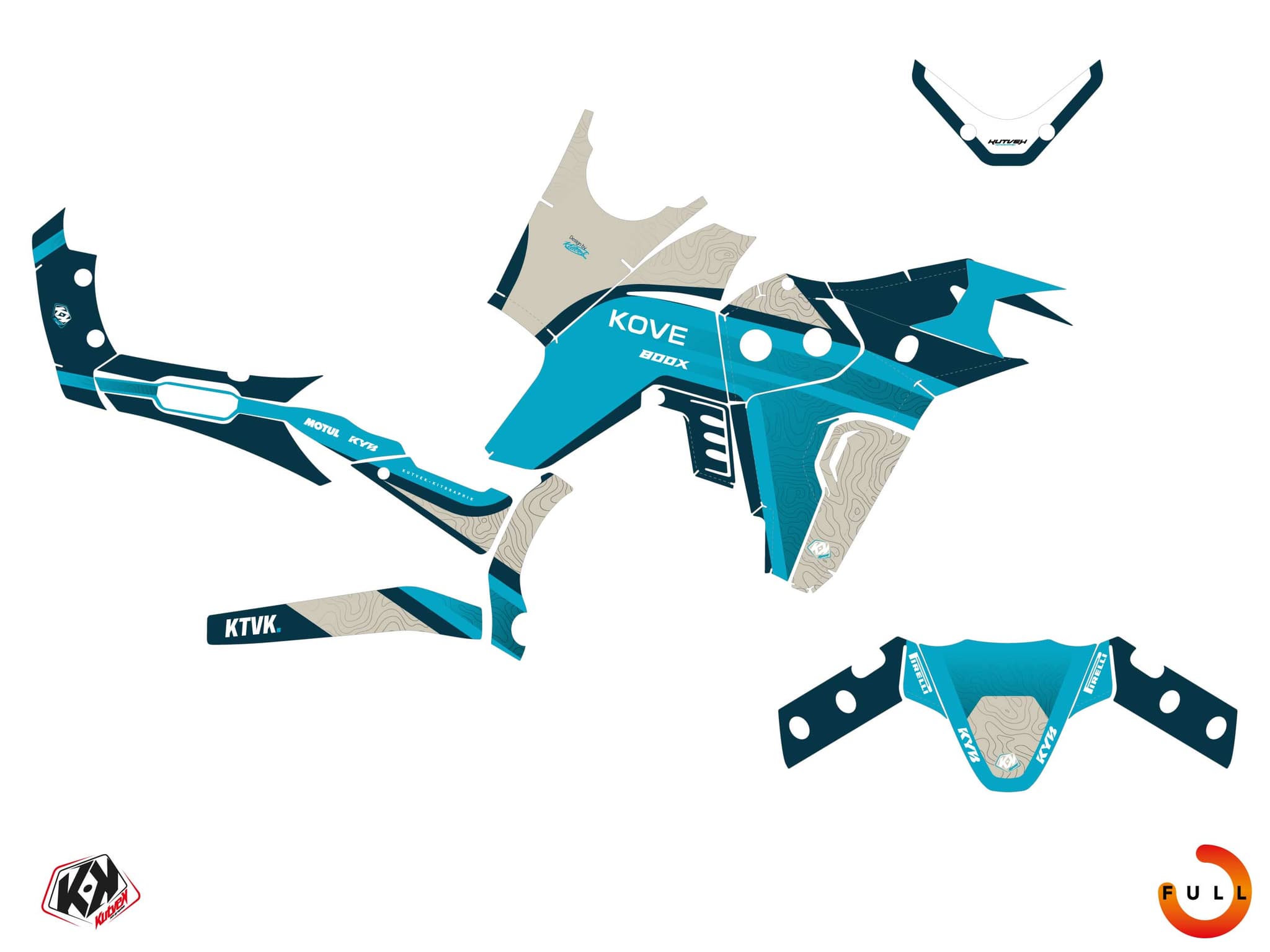 Kit graphique Moto KOVE X 800 VANTAGE Bleu | Kove | Kutvek - View 3