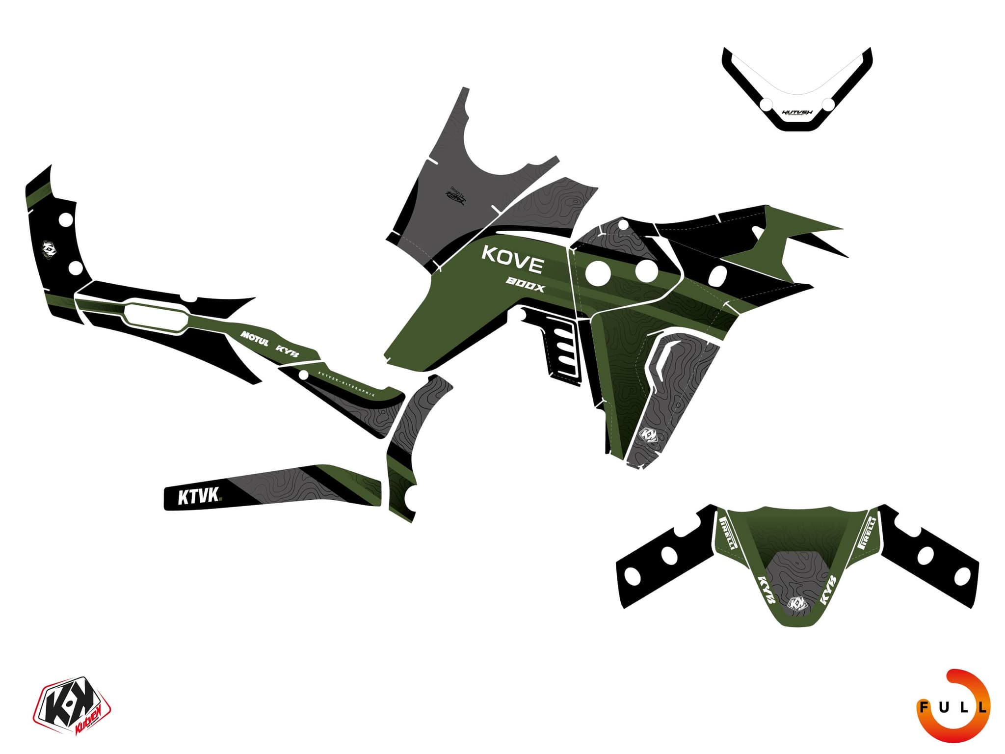 Kit graphique Moto KOVE X 800 VANTAGE Vert | Kove | Kutvek - View 3