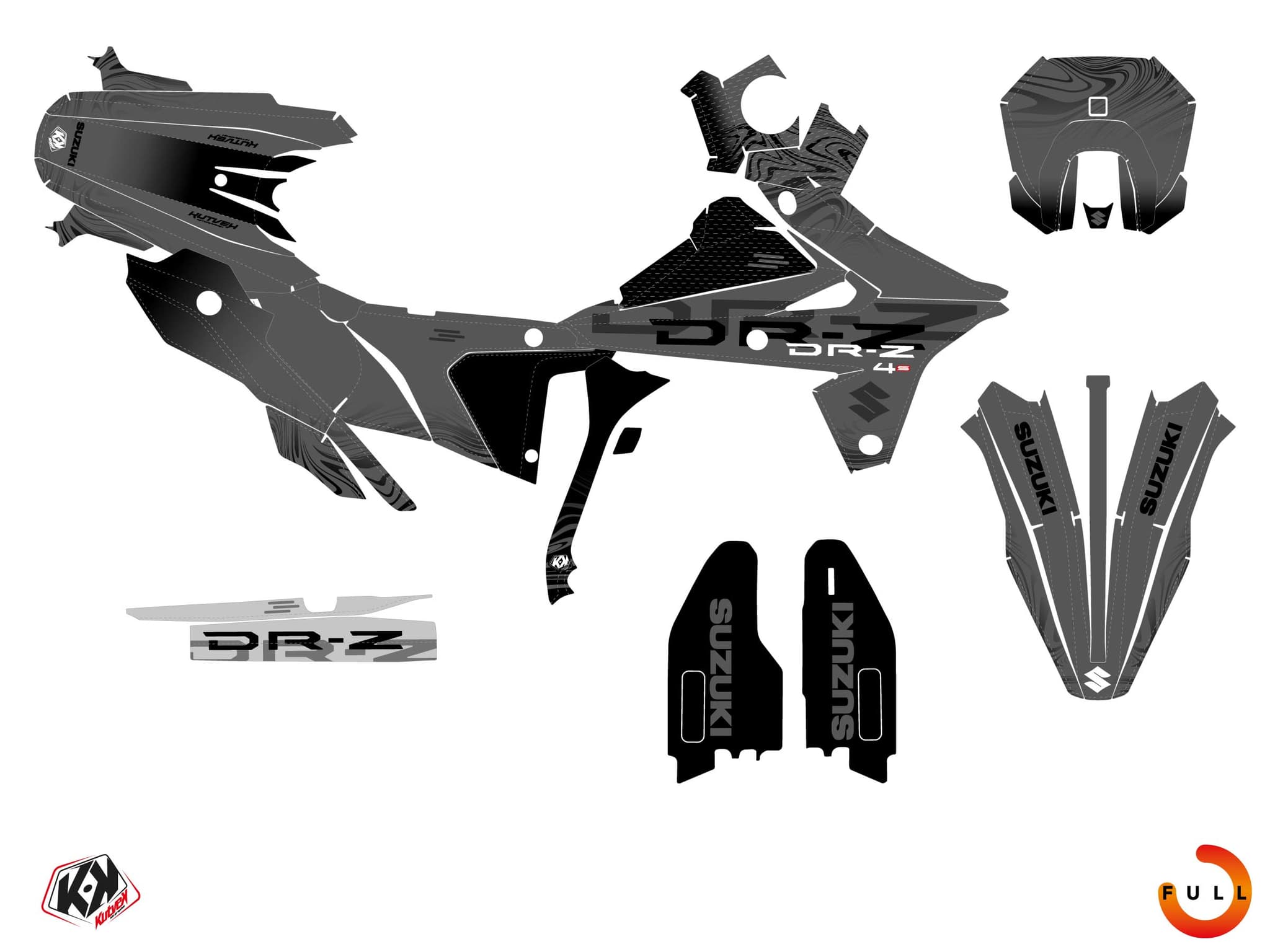 Kit graphique Moto SUZUKI DR-Z 4 S VEIN Gris | Suzuki | Kutvek - View 3
