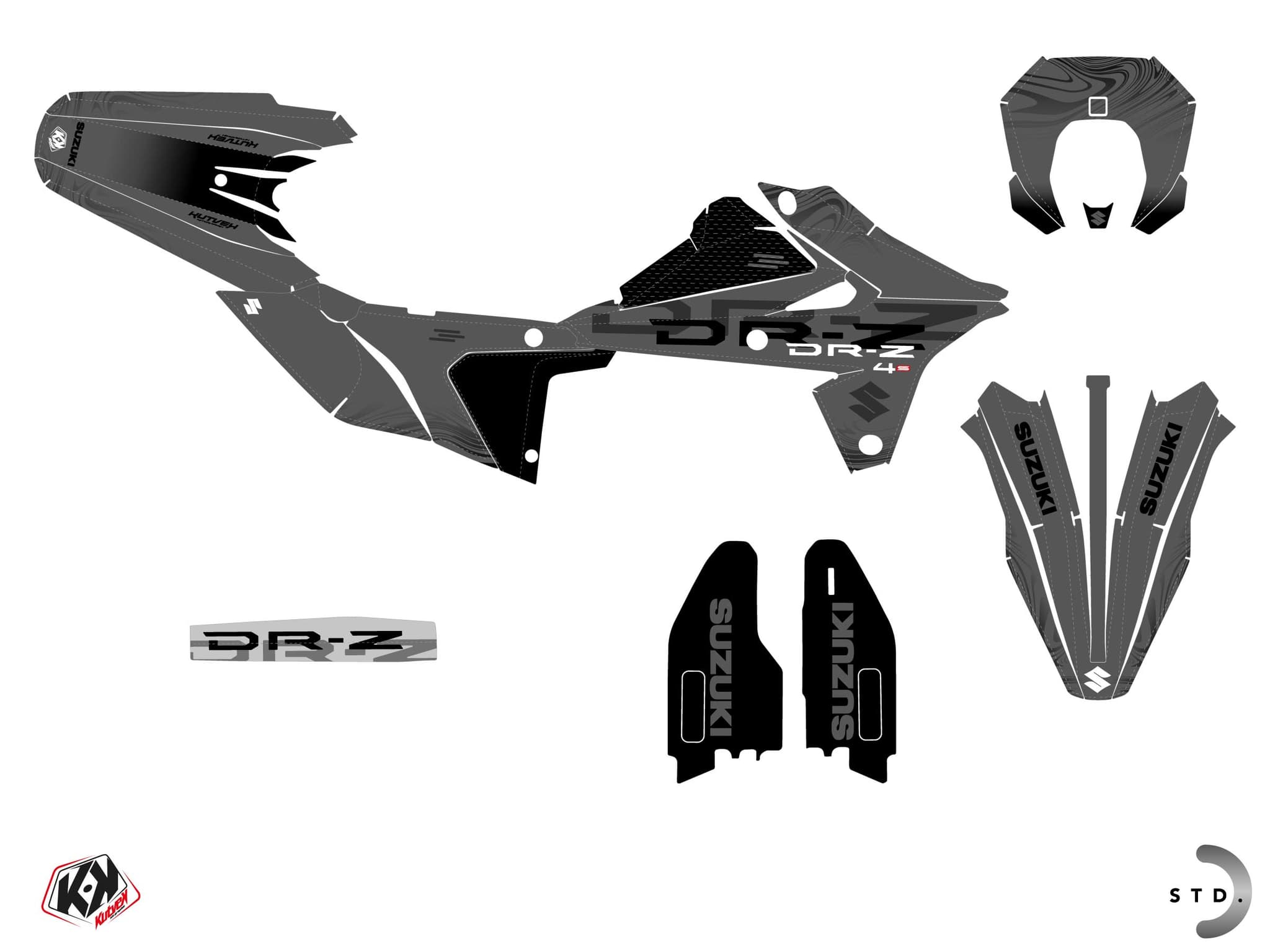 Kit graphique Moto SUZUKI DR-Z 4 S VEIN Gris | Suzuki | Kutvek - View 2