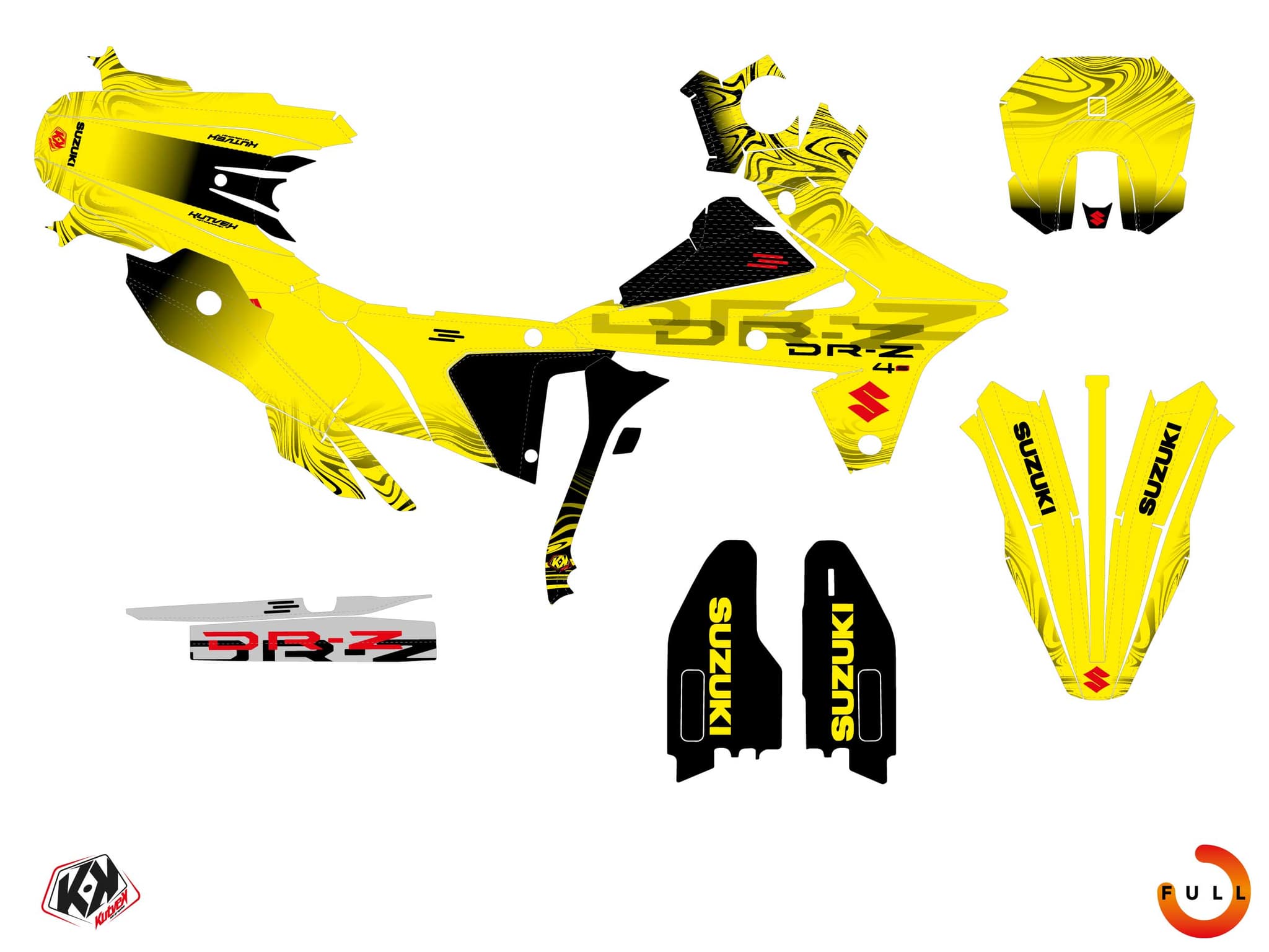 Suzuki DR-Z 4 S Vein Yellow Graphic Kit | Suzuki | Kutvek - View 3