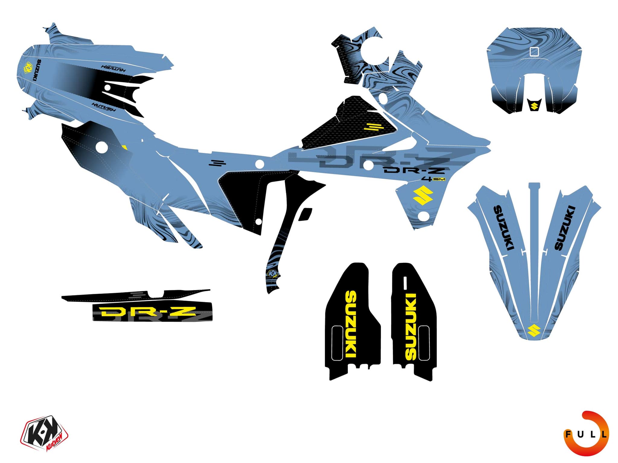Kit graphique Moto SUZUKI DR-Z 4 SM VEIN Bleu | Suzuki | Kutvek - View 3
