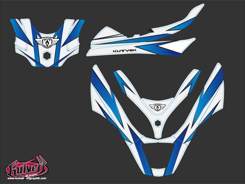 Kit graphique Maxiscooter Velocity Piaggio MP3 Blanc Bleu | Piaggio | Kutvek - View 2