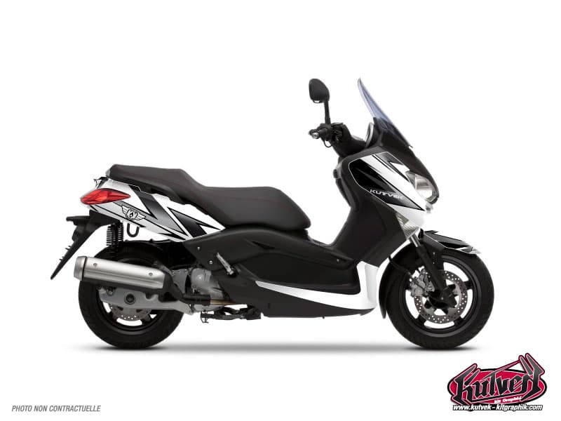 kit graphique maxi-scooter yamaha xmax 125 velocity blanc-noir  