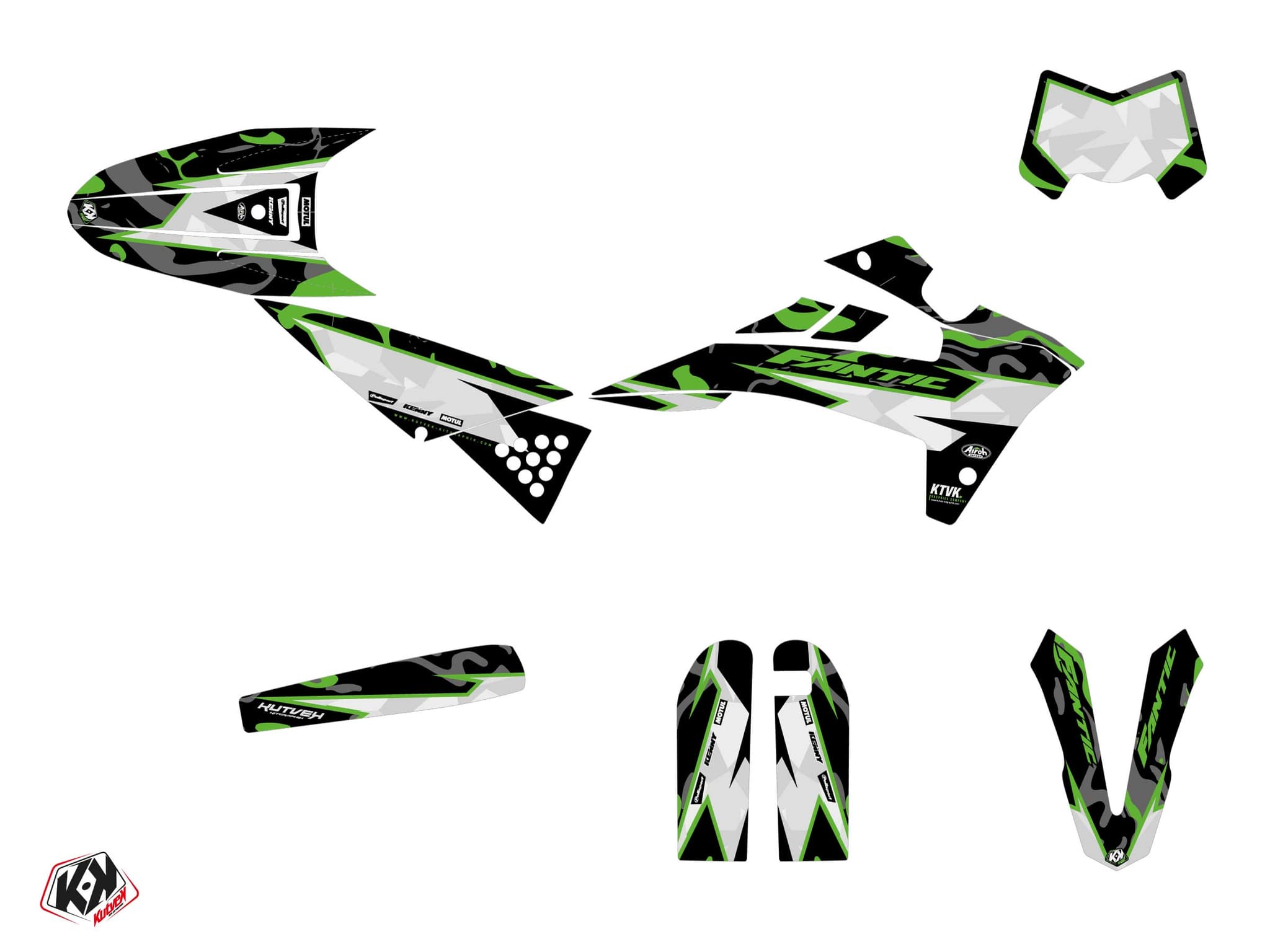 kit graphique 50cc fantic xm 50 barbarian vert | Fantic | Kutvek - View 2