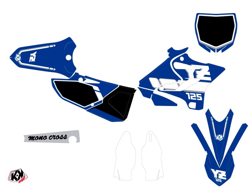 kit decorativo moto-cross vintage yamaha 125 yz blu | 125 YZ | Kutvek - View 2