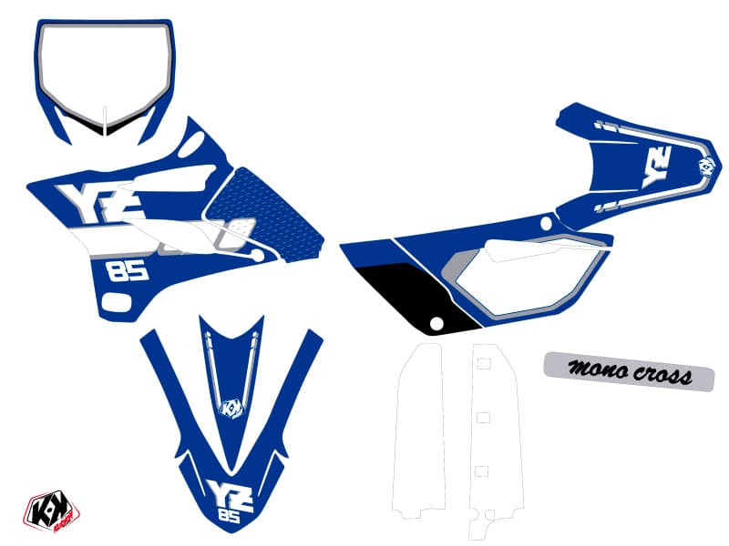 deko-set moto-cross vintage yamaha 85 yz blau | 85 YZ | Kutvek - View 2