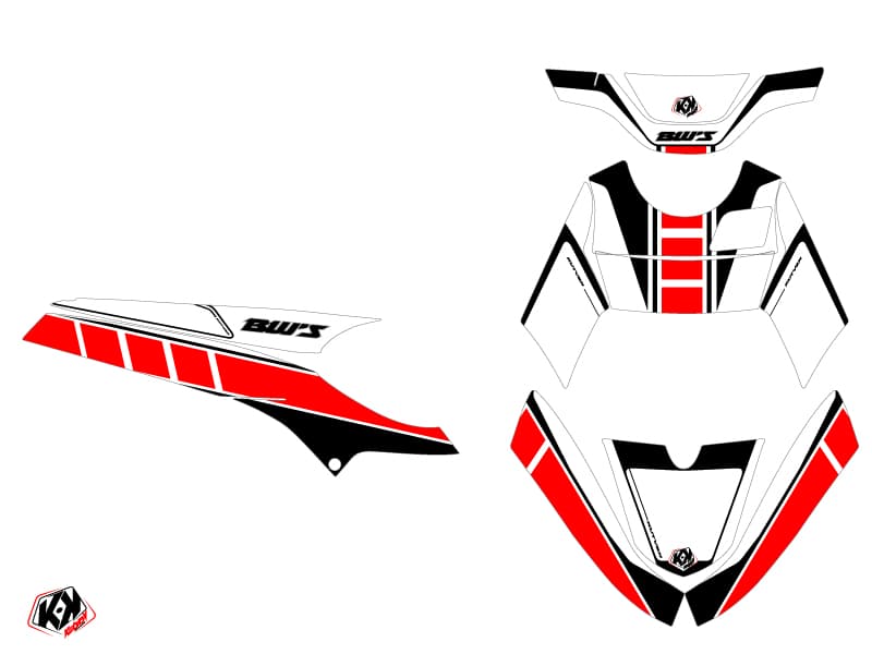 Kit graphique Scooter Vintage Yamaha BWS Rouge | Yamaha | Kutvek - View 2