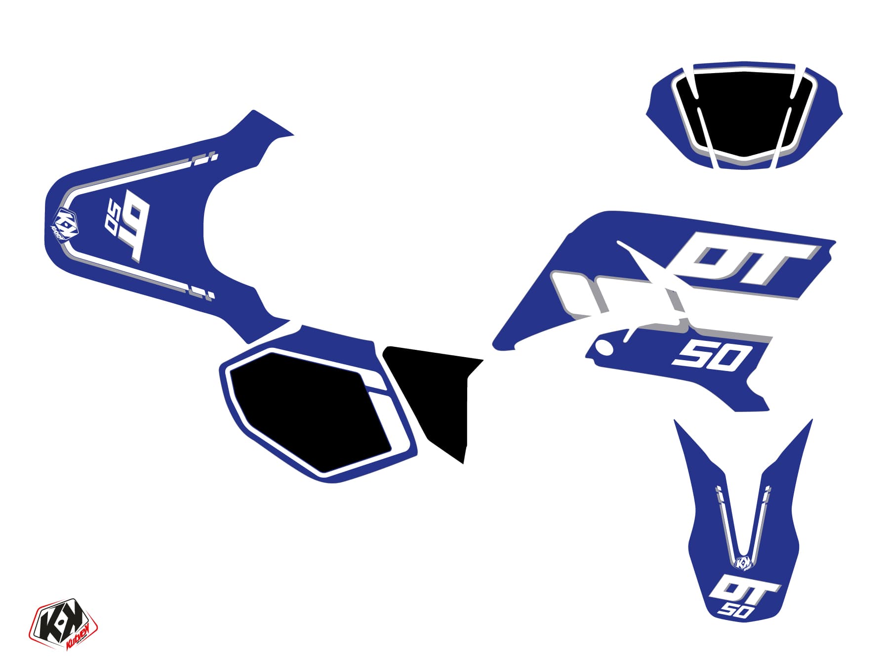 kit graphique 50cc yamaha dt 50 vintage yamaha bleu | Yamaha | Kutvek - View 2