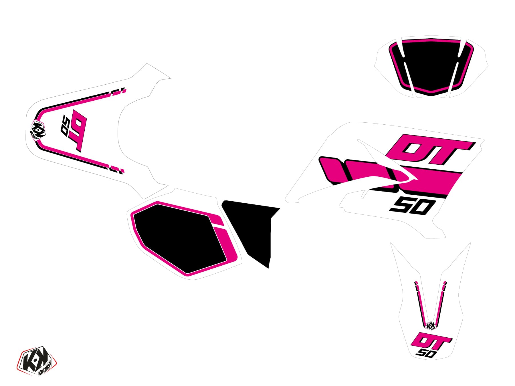 kit graphique 50cc yamaha dt 50 vintage yamaha rose | Yamaha | Kutvek - View 2