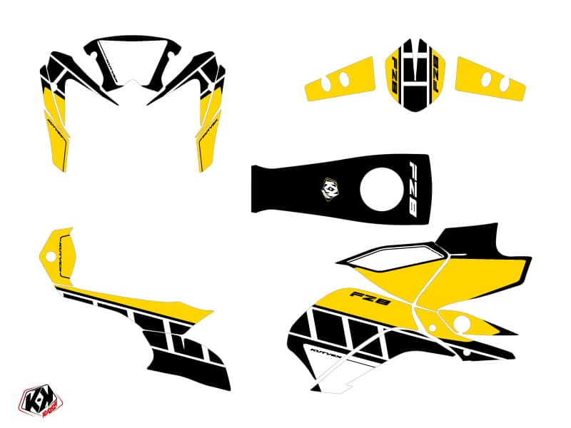 kit graphique moto yamaha fz 8 vintage yamaha jaune | Yamaha | Kutvek - View 2