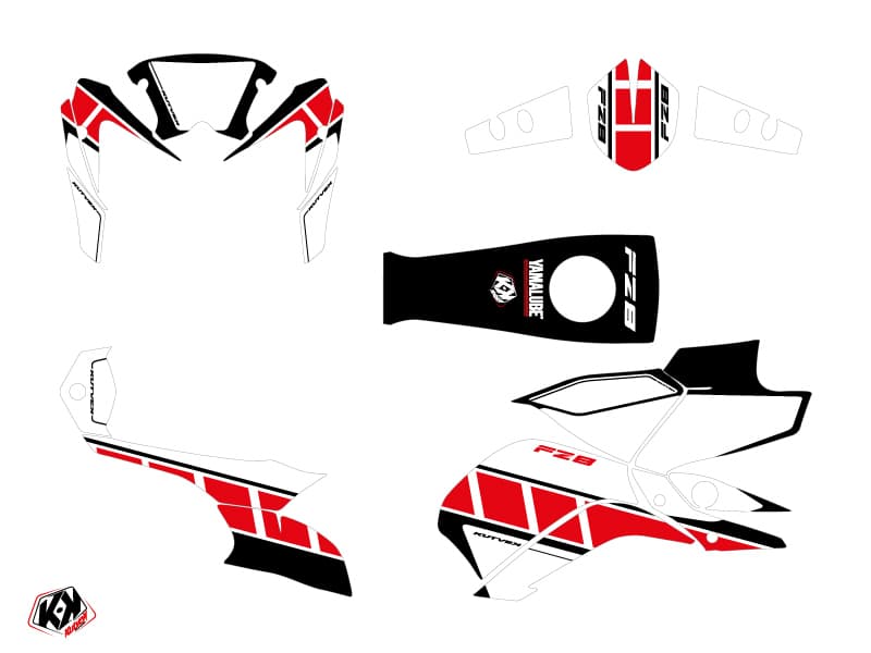 Kit graphique Moto Vintage Yamaha FZ 8 Rouge | Yamaha | Kutvek - View 2