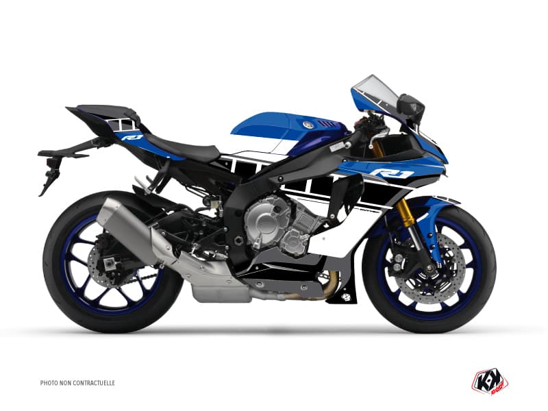 kit graphique moto yamaha r1 vintage yamaha bleu | Yamaha | Kutvek