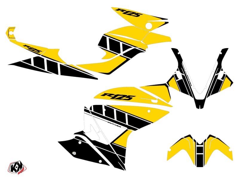 kit graphique moto yamaha r125 vintage yamaha jaune | Yamaha | Kutvek - View 2
