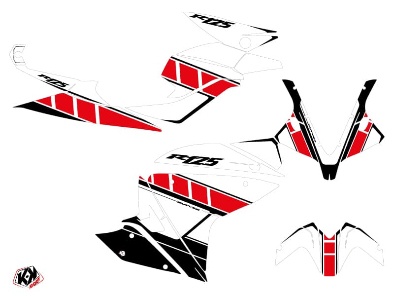 kit graphique moto yamaha r125 vintage yamaha rouge | Yamaha | Kutvek - View 2