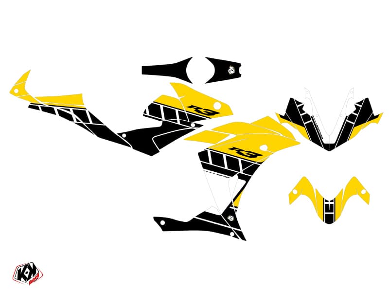 kit decorativo moto vintage yamaha r3 giallo | Yamaha | Kutvek - View 2